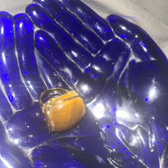 Large seta Tiger eye ring - Picture 5 of 6